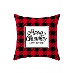 Black and Red British Style Christmas Series Winter Throw Pillow Case Home Sofa Christmas Decor