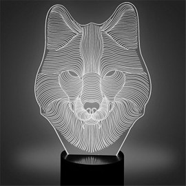 DecBest 3D Wolf Night Light 7 Color Change LED Desk Table Lamp Toy Gift Bedroom Home Decor