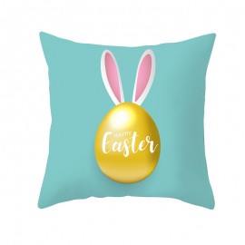 Easter Pillowcase Rabbit Egg Print Cushion Cover