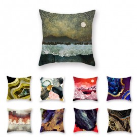 Modern Abstract Sunset Landscape Linen Cushion Cover Home Sofa Throw Pillowcases Home Decor