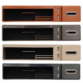 Multifunctional Car Seat Gap Storage Box USB Wireless Charge Phone Holder