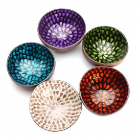 Natural Coconut Shell Bowl Dishes Mosaic Handmade Kitchen DIY Craft Home Decor 