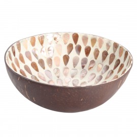 Natural Coconut Shell Kitchen Bowl Dishes Mosaic Handmade Paint Craft Home Decor