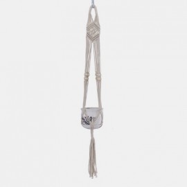 Natural Cotton Rope Braided Basket Bag Macrame Hanging Pot Plant Holder