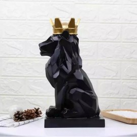 Nordic Style Faceted Crown Lion Statue Decoration Home Living Room Art Decor