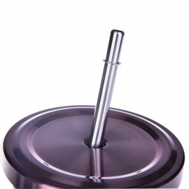 Portable Travel Mug Stainless Steel Coffee Ice Cup With Stainless Steel Drinking Straw