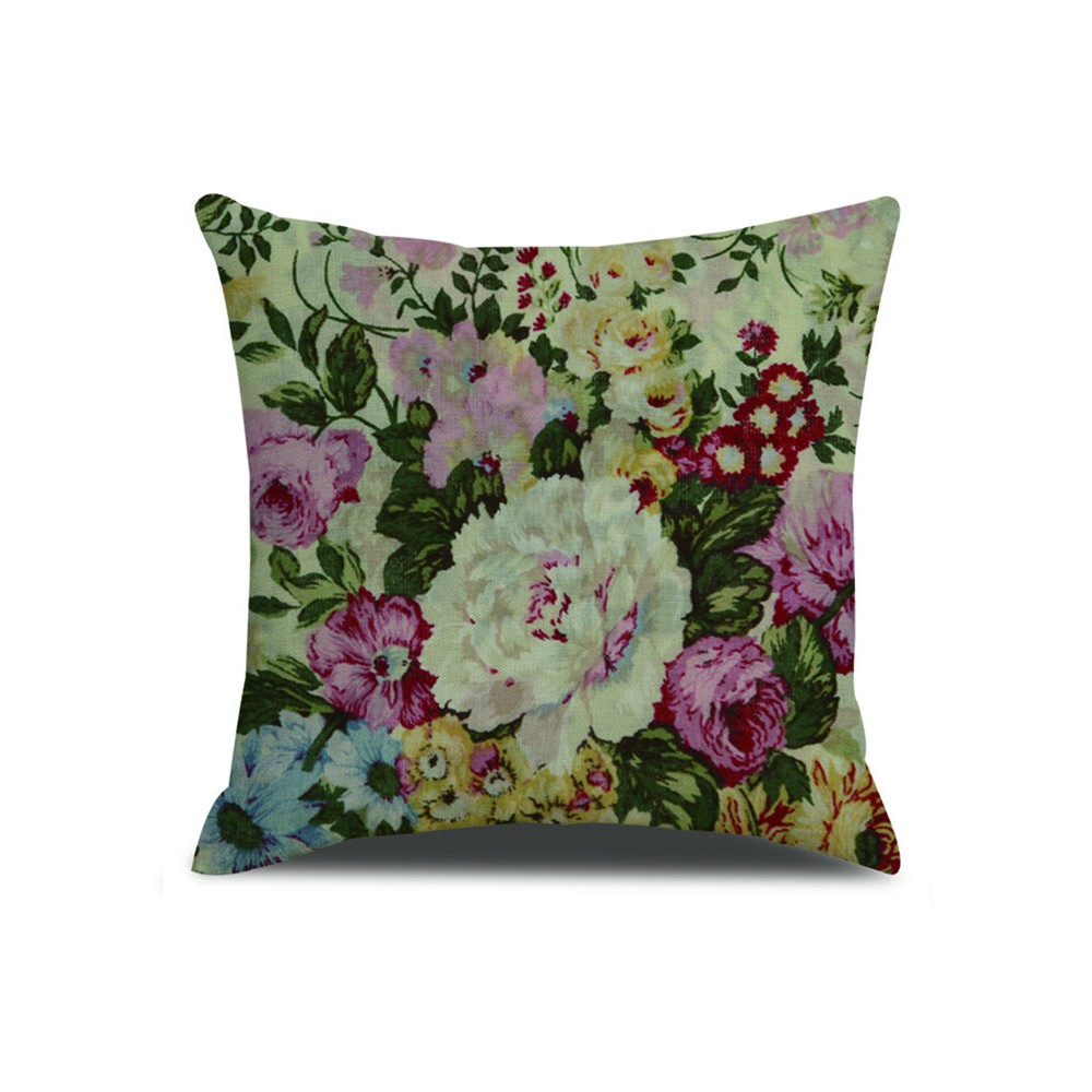 Oil Painting Flower Tree Pillow Case Cushion Cover Sofa Waist Throw Home Decor 